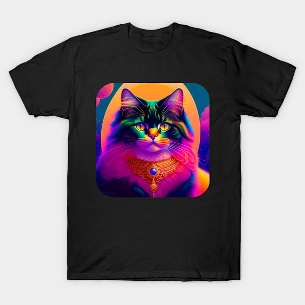 Galaxy Cat Coloful T-Shirt by igzine